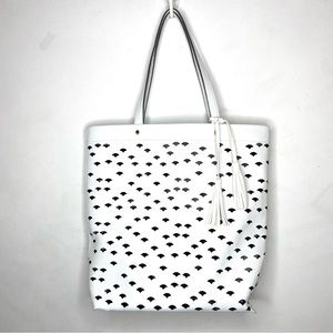 DEUX LUX White Laser Cut Tote Bag